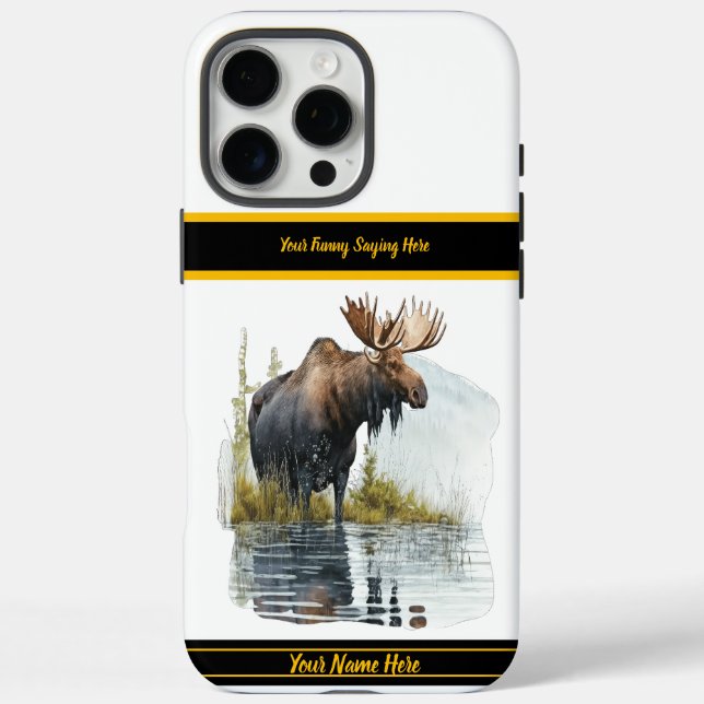 Moose wades in peaceful northern lake Case-Mate iPhone case (Back)