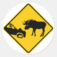 Moose Warning Sign from Gros Morne National Park