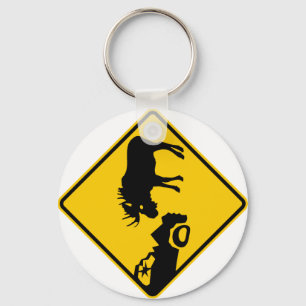 Moose Warning Sign from Gros Morne National Park Keychain