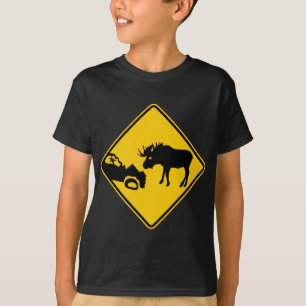 Moose Warning Sign from Gros Morne National Park T-Shirt