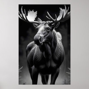 Moose Wildlife Majestic Nature Vie Art Poster