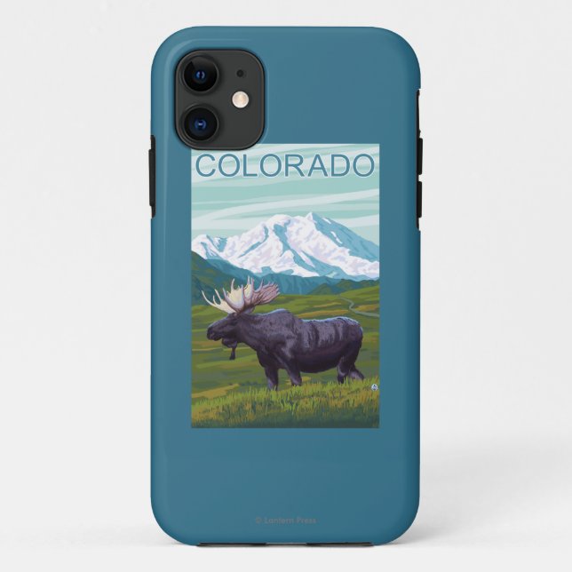 Moose with MountainColorado Case-Mate iPhone Case (Back)
