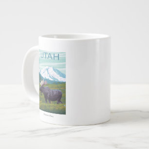 Moose with MountainUtah Large Coffee Mug