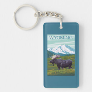 Moose with MountainWyoming Keychain
