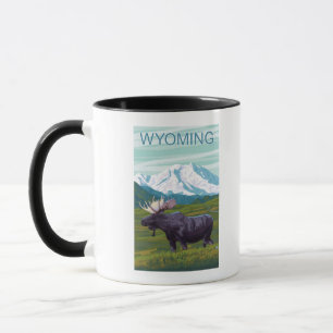 Moose with MountainWyoming Mug