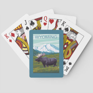 Moose with MountainWyoming Playing Cards