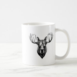Moose with ski goggles skiing snowboarding winter coffee mug