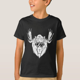 Moose With Snowboard Skiing Goggles Winter Sports T-Shirt