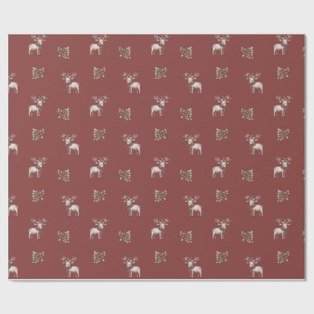 MooseBerry Wrapping Paper, Holiday gift giving! Paper (Flat)