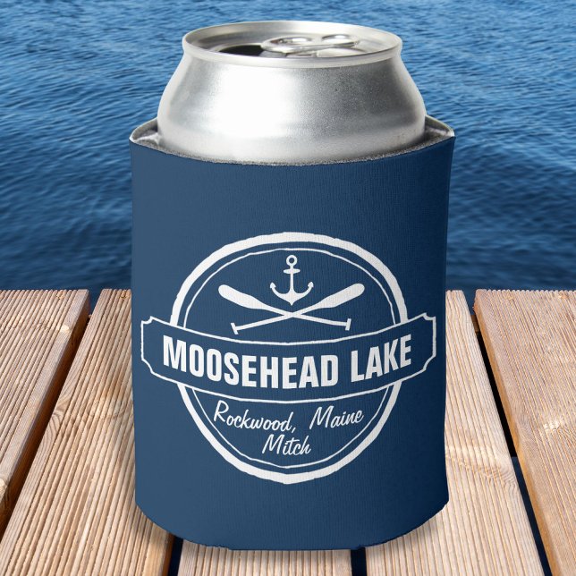 Moosehead Lake Maine anchor custom town and name Can Cooler (Creator Uploaded)