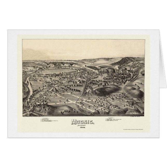 Moosic, PA Panoramic Map - 1892 (Front Horizontal)