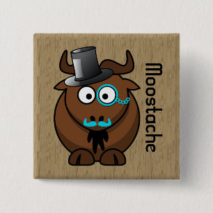Moostache 2 Inch Square Button