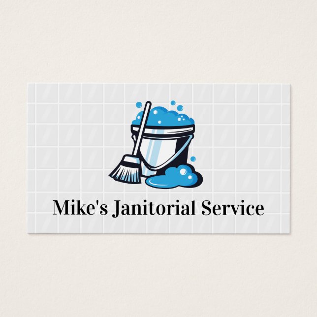 Mop and Bucket of Soap Water | Bathroom Tiles (Front)