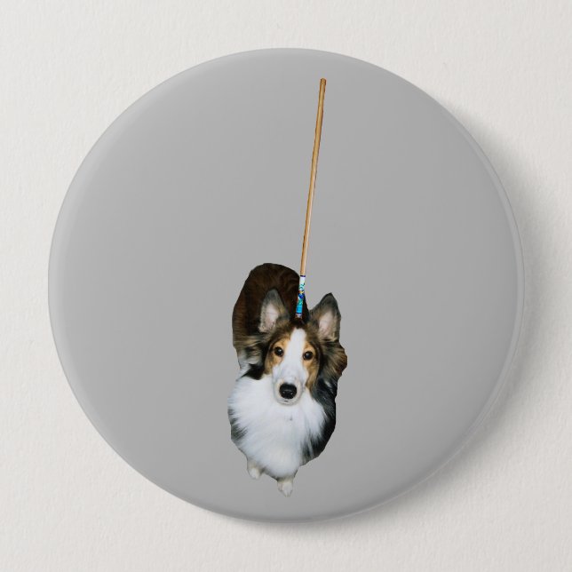 Mop Dog 4 Inch Round Button (Front)
