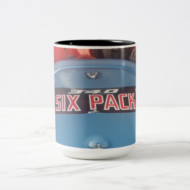 Mopar 340 Six Pack Sticker Two-Tone Coffee Mug (Center)