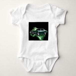 Mopar: '68 Dodge Charger with green lightning Baby Bodysuit