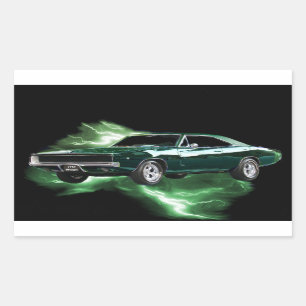 Mopar: '68 Dodge Charger with green lightning Sticker