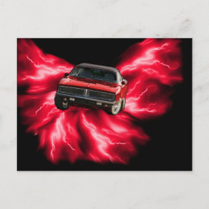 Mopar: '69 Charger on red lightning Postcard