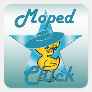 Moped Chick #7 Square Sticker