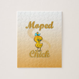 Moped Chick Jigsaw Puzzle
