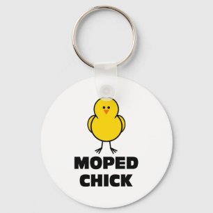 Moped Chick Keychain