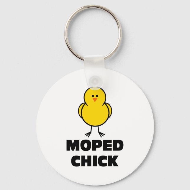 Moped Chick Keychain (Front)