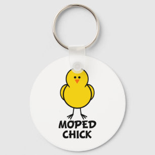Moped Chick Keychain