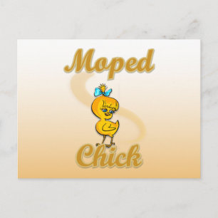 Moped Chick Postcard