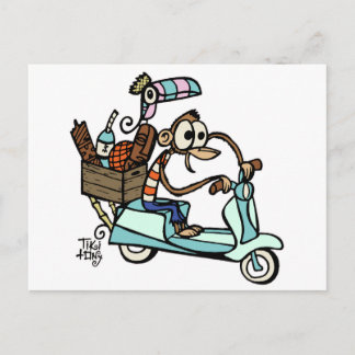 Moped Monkey Beachcomber Vacation! Postcard