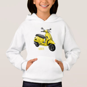 Moped motorcycle cartoon illustration