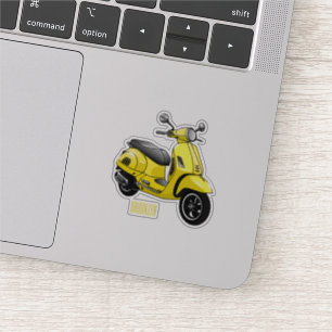 Moped motorcycle cartoon illustration