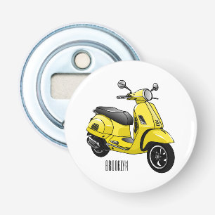 Moped motorcycle cartoon illustration bottle opener