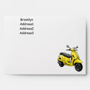 Moped motorcycle cartoon illustration envelope