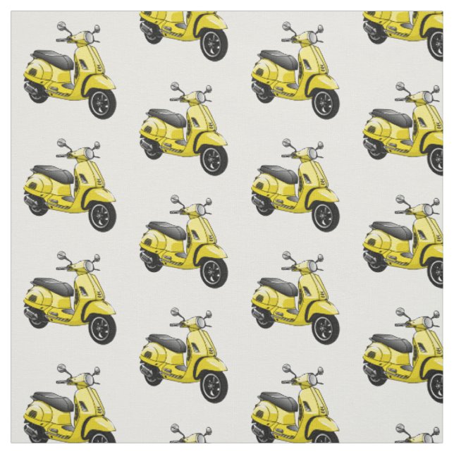 Moped motorcycle cartoon illustration fabric (Swatch)