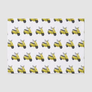 Moped motorcycle cartoon illustration tissue paper