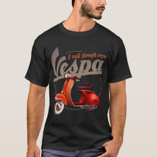 Moped Vintage. Vintage Scooter On The Road. T-Shirt