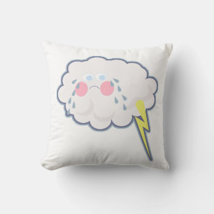Mopey and Silly Emo Cloud Throw Pillow