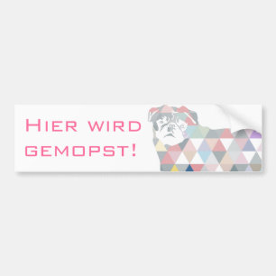 Mops Aufkleber Bumper Sticker