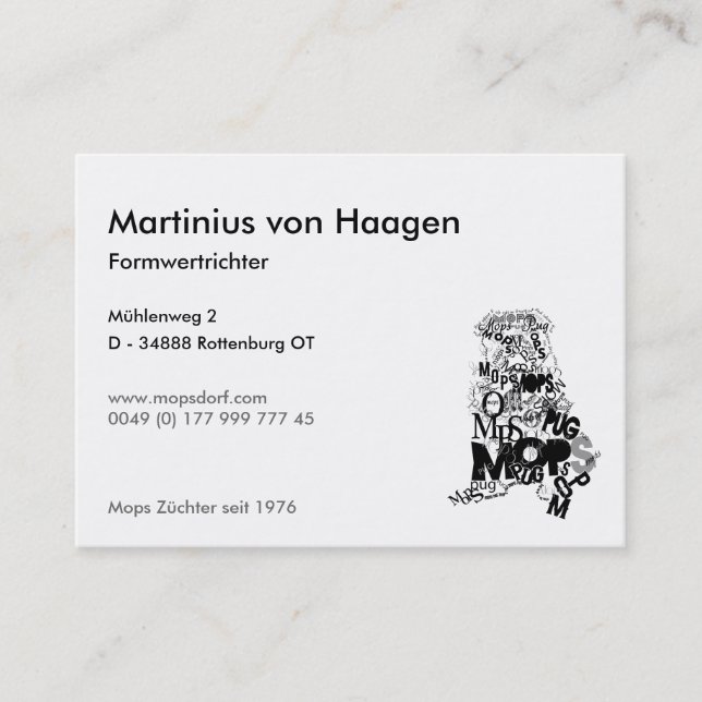 Mops Business Card (Front)