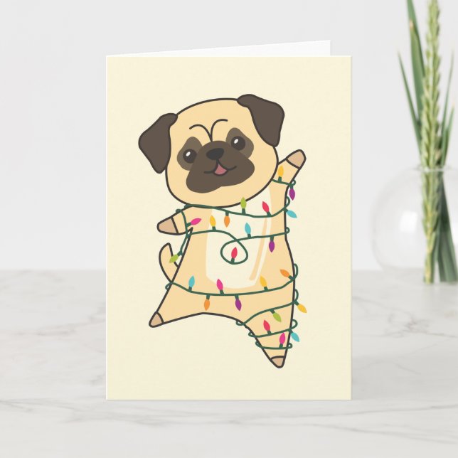 Mops Christmas Snow Winter Animals Dogs Card (Front)