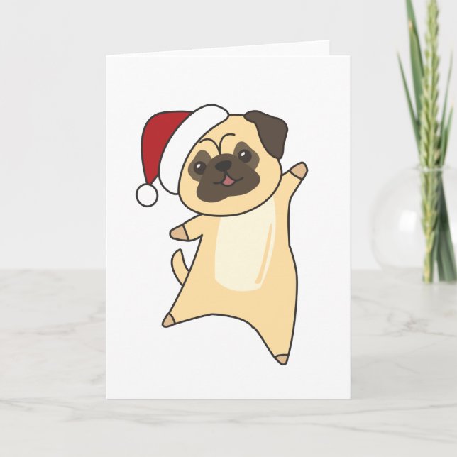 Mops Christmas Snow Winter Animals Dogs Card (Front)