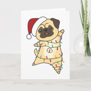 Mops Christmas Snow Winter Animals Dogs Card