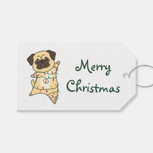 Mops Christmas Snow Winter Animals Dogs Trucker Ha Gift Tags