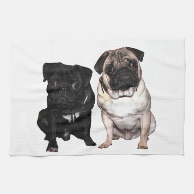 Mops Jack and Richi Kitchen Towel (Horizontal)