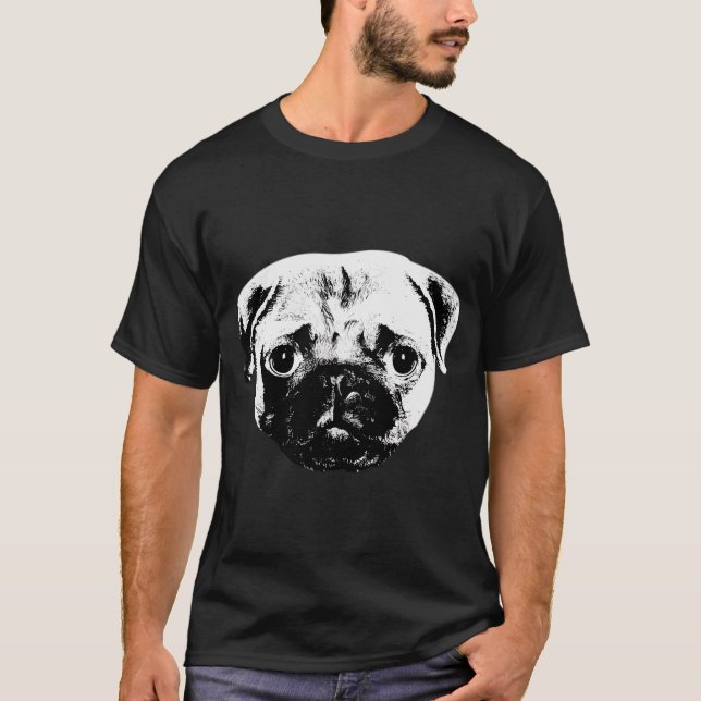Mops Kopf T-Shirt (Front)
