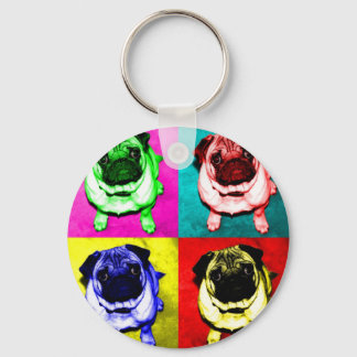 Mops Richi in 4 Farben Keychain