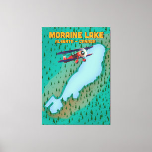 Moraine lake Alberta Canada Map Canvas Print