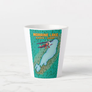 Moraine lake Alberta Canada Map Latte Mug
