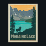 Moraine Lake, Alberta Canada Postcard<br><div class="desc">Anderson Design Group is an award-winning illustration and design firm in Nashville,  Tennessee. Founder Joel Anderson directs a team of talented artists to create original poster art that looks like classic vintage advertising prints from the 1920s to the 1960s.</div>
