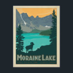 Moraine Lake, Alberta Canada Postcard<br><div class="desc">Anderson Design Group is an award-winning illustration and design firm in Nashville,  Tennessee. Founder Joel Anderson directs a team of talented artists to create original poster art that looks like classic vintage advertising prints from the 1920s to the 1960s.</div>